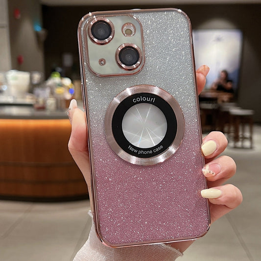 For iPhone 13 Gradient Glitter Electroplating MagSafe TPU Phone Case(Rose) by buy2fix