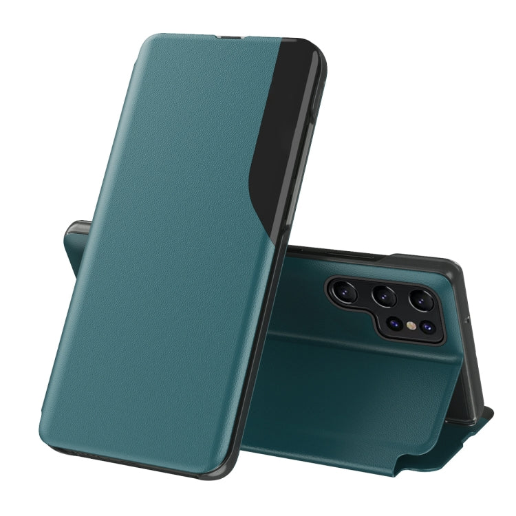 For Samsung Galaxy S25 Ultra 5G Attraction Flip Holder Leather Phone Case(Indigo) by buy2fix