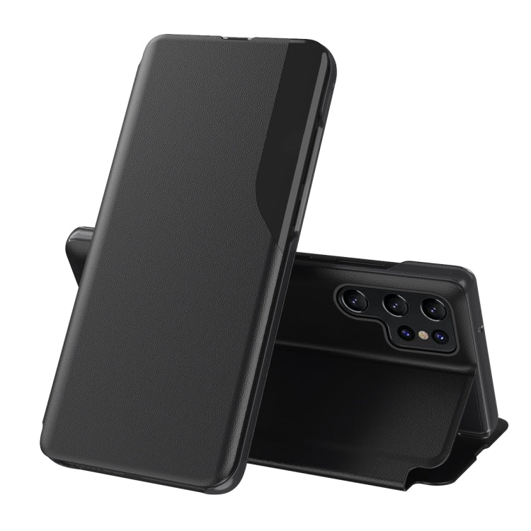 For Samsung Galaxy S25 Ultra 5G Attraction Flip Holder Leather Phone Case(Black) by buy2fix