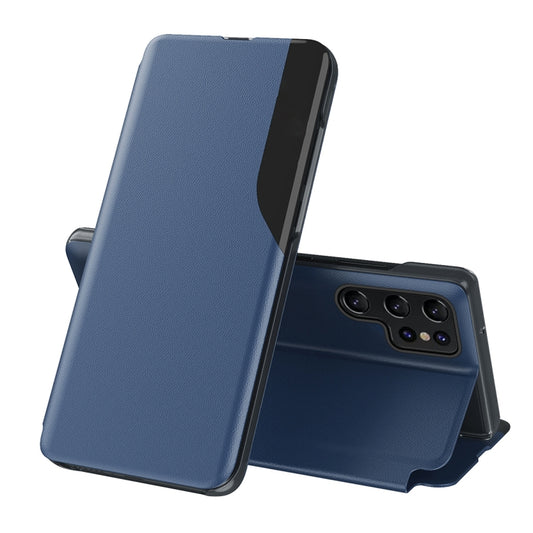 For Samsung Galaxy S25 Ultra 5G Attraction Flip Holder Leather Phone Case(Sapphire Blue) - Galaxy S25 Ultra 5G Cases by buy2fix | Online Shopping UK | buy2fix