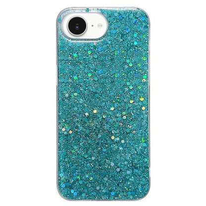 For iPhone 16e Glitter Sequins Epoxy TPU Phone Case(Green) - iPhone 16e Cases by buy2fix | Online Shopping UK | buy2fix