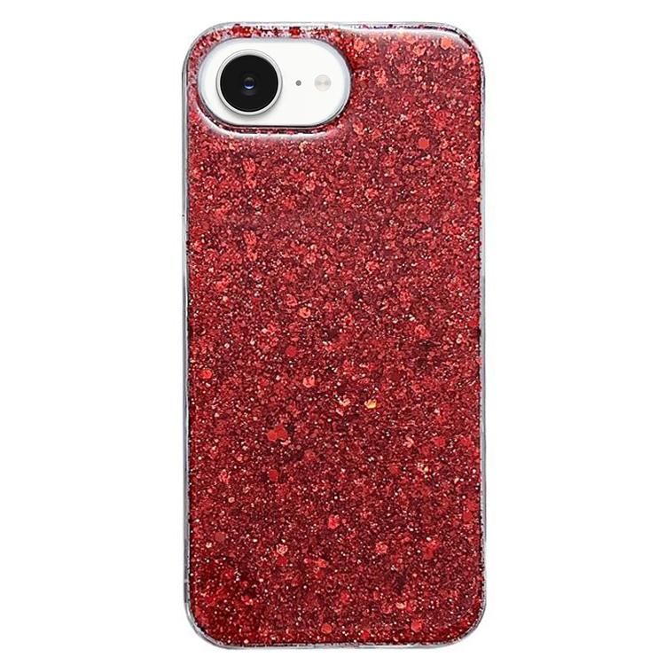 For iPhone 16e Glitter Sequins Epoxy TPU Phone Case(Red) - iPhone 16e Cases by buy2fix | Online Shopping UK | buy2fix