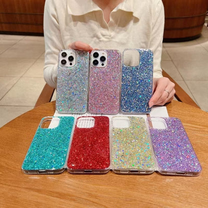 For iPhone 16e Glitter Sequins Epoxy TPU Phone Case(Green) - iPhone 16e Cases by buy2fix | Online Shopping UK | buy2fix