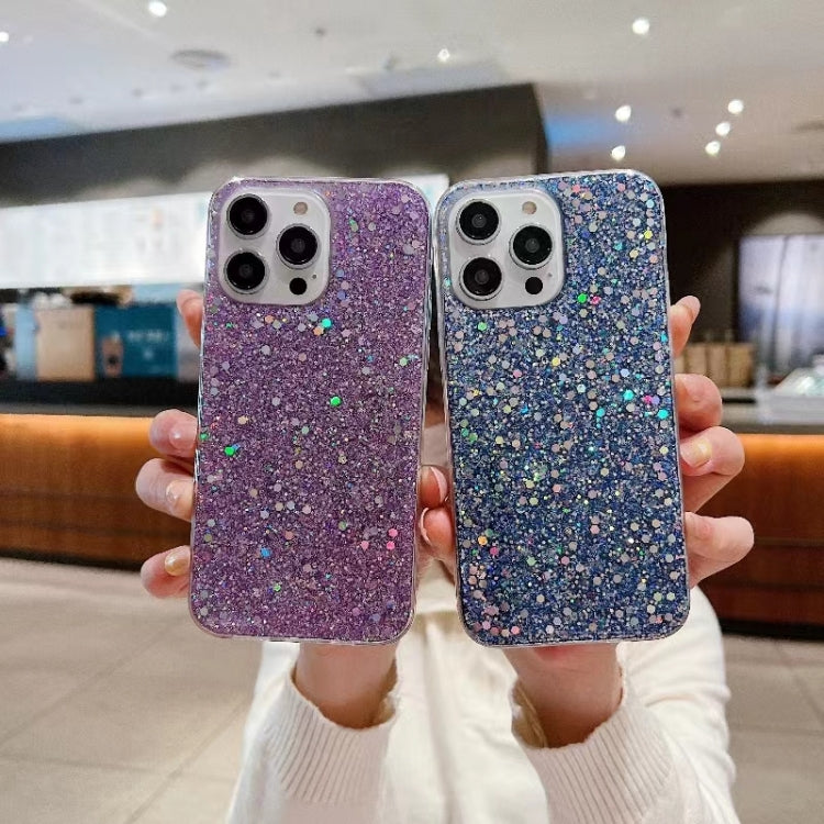 For iPhone 16e Glitter Sequins Epoxy TPU Phone Case(Green) - iPhone 16e Cases by buy2fix | Online Shopping UK | buy2fix
