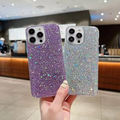For iPhone 16e Glitter Sequins Epoxy TPU Phone Case(Green) - iPhone 16e Cases by buy2fix | Online Shopping UK | buy2fix