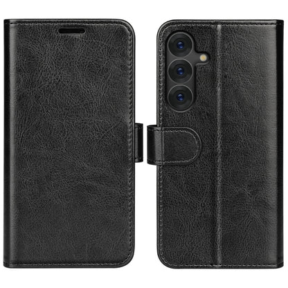 For Samsung Galaxy S25 5G R64 Texture Horizontal Flip Leather Phone Case(Black) by buy2fix