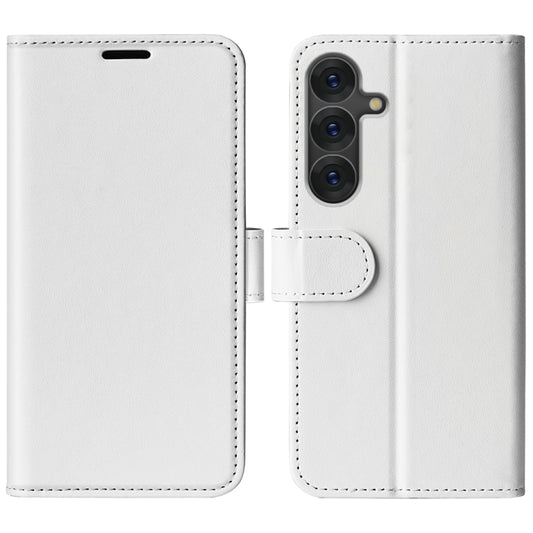 For Samsung Galaxy S25 5G R64 Texture Horizontal Flip Leather Phone Case(White) by buy2fix