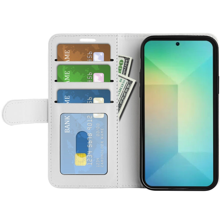 For Samsung Galaxy S25 5G R64 Texture Horizontal Flip Leather Phone Case(White) by buy2fix