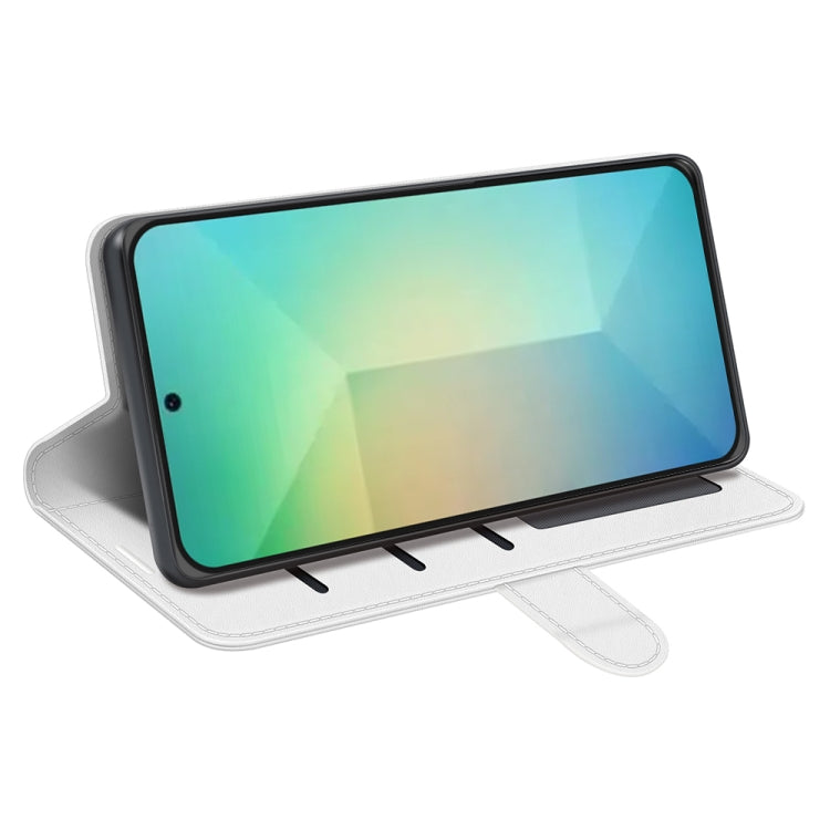 For Samsung Galaxy S25 5G R64 Texture Horizontal Flip Leather Phone Case(White) by buy2fix