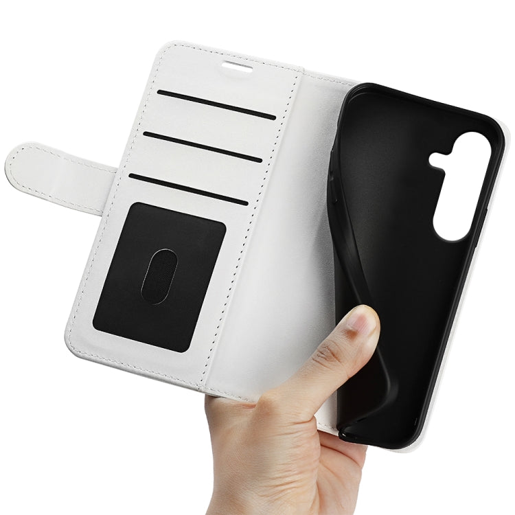 For Samsung Galaxy S25 5G R64 Texture Horizontal Flip Leather Phone Case(White) by buy2fix