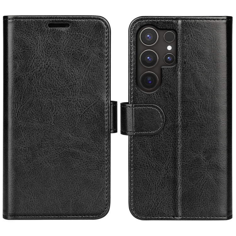 For Samsung Galaxy S25 Ultra 5G R64 Texture Horizontal Flip Leather Phone Case(Black) - Galaxy S25 Ultra 5G Cases by buy2fix | Online Shopping UK | buy2fix