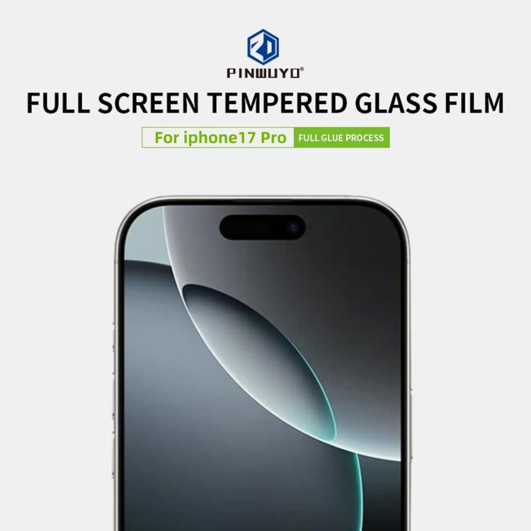 For iPhone 17 Pro PINWUYO 9H 2.5D Full Screen Tempered Glass Film(Black) - iPhone 17 Pro Tempered Glass by PINWUYO | Online Shopping UK | buy2fix