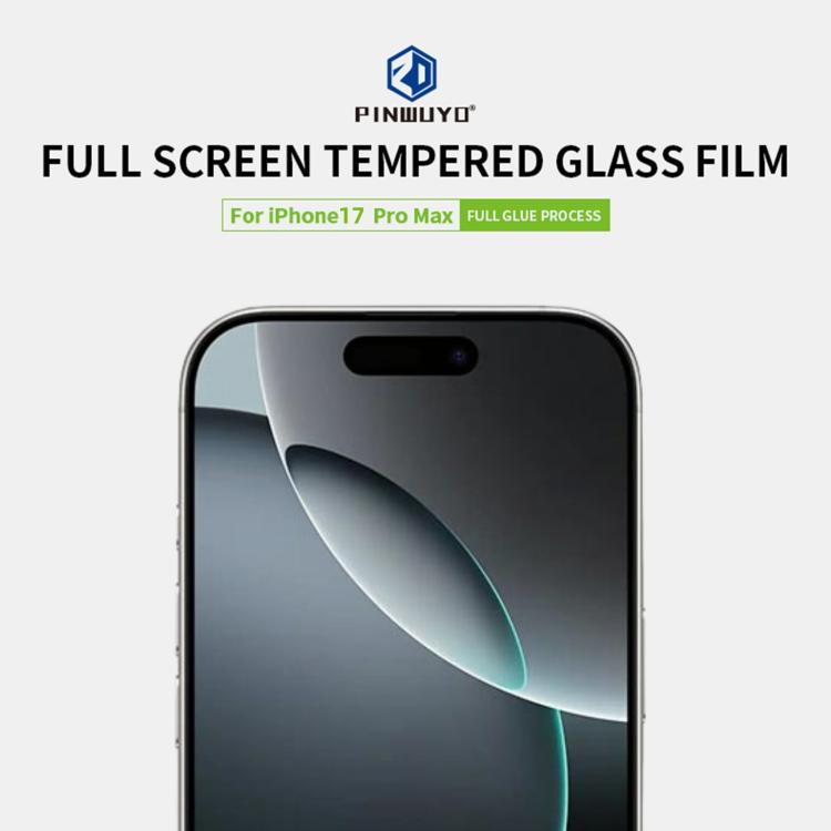 For iPhone 17 Pro Max PINWUYO 9H 2.5D Full Screen Tempered Glass Film(Black) - iPhone 17 Pro Max Tempered Glass by PINWUYO | Online Shopping UK | buy2fix