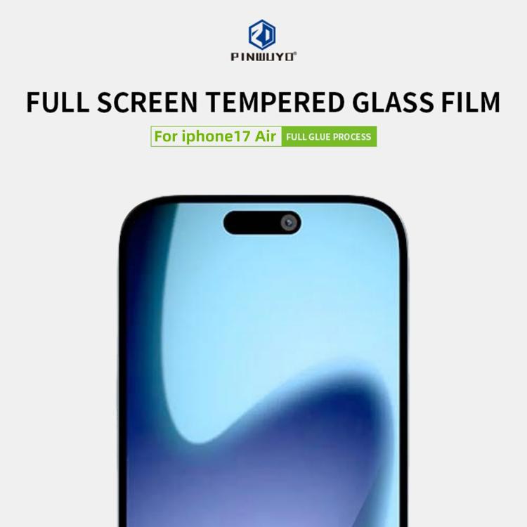 For iPhone Air PINWUYO 9H 2.5D Full Screen Tempered Glass Film(Black) - iPhone Air Tempered Glass by PINWUYO | Online Shopping UK | buy2fix