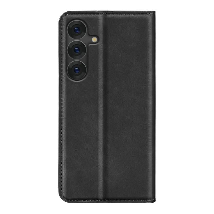For Samsung Galaxy S25+ 5G Retro-skin Magnetic Suction Leather Phone Case(Black) by buy2fix