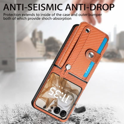 For Motorola Razr 50 Ultra Wristband Kickstand Card Wallet Back Cover Phone Case(Brown) by buy2fix