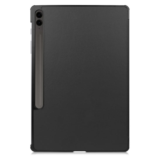 For Samsung Galaxy Tab S9 FE+ 12.4 JUNSUNMAY Custer Solid Color 3-Fold Stand Leather Smart Tablet Case(Black) by JUNSUNMAY