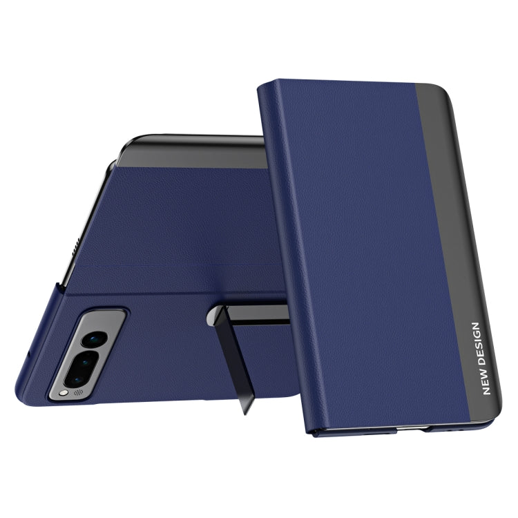 For   Google Pixel Fold Side Electroplating Adsorption Ultra-thin Leather Phone Case(Bule) - Google Cases by buy2fix | Online Shopping UK | buy2fix