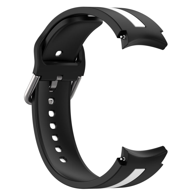 For Samsung Galaxy Watch 6 40mm Two-Color Silicone Watch Band(Black+White) by buy2fix