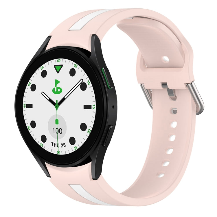 For Samsung Galaxy watch 5 Golf Edition Two-Color Silicone Watch Band(Pink+White) - Watch Bands by buy2fix | Online Shopping UK | buy2fix