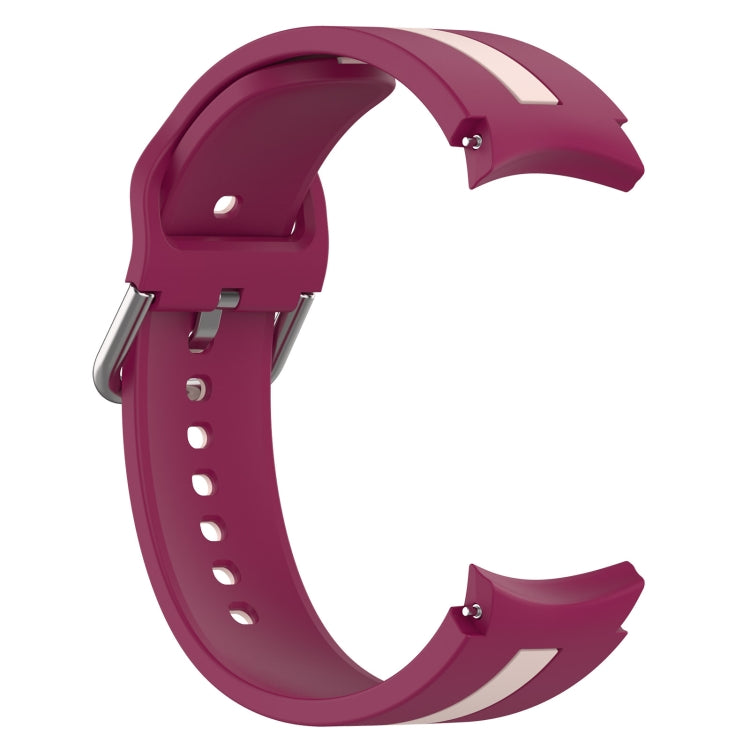 For Samsung Galaxy watch 5 Golf Edition Two-Color Silicone Watch Band(Wine Red+Pink) - Watch Bands by buy2fix | Online Shopping UK | buy2fix
