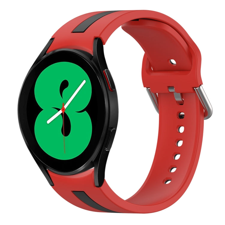 For Samsung Galaxy Watch 4 44mm Two-Color Silicone Watch Band(Red+Black) by buy2fix