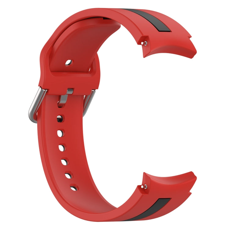 For Samsung Galaxy Watch 4 44mm Two-Color Silicone Watch Band(Red+Black) by buy2fix