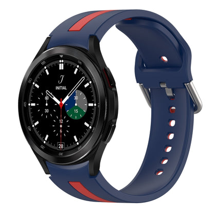 For Samsung  Galaxy Watch 4 Classic 46mm Two-Color Silicone Watch Band(Midnight Blue+Red) - Watch Bands by buy2fix | Online Shopping UK | buy2fix