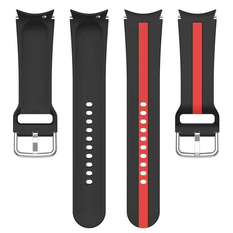 For Samsung Galaxy Watch 6 Classic 43mm Two-Color Silicone Watch Band(Black+Red) - Watch Bands by buy2fix | Online Shopping UK | buy2fix