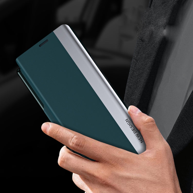 For  Samsung Galaxy Z Fold 5   5G Side Electroplating Adsorption Ultra-thin Leather Phone Case with Pen(Green) - Galaxy Z Fold5 Cases by buy2fix | Online Shopping UK | buy2fix