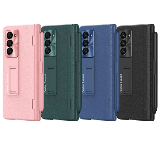 For  Samsung Galaxy Z Fold5 5G Integrated Folding Hinge Leather Phone Case, No Pen(Pink) - Galaxy Z Fold5 Cases by buy2fix | Online Shopping UK | buy2fix