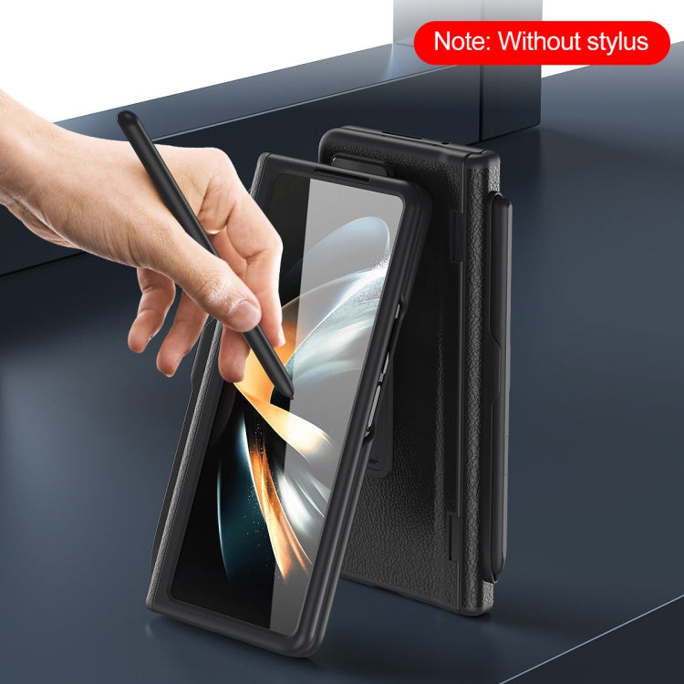 For  Samsung Galaxy Z Fold5 5G Integrated Folding Hinge Leather Phone Case, No Pen(Blue) - Galaxy Z Fold5 Cases by buy2fix | Online Shopping UK | buy2fix