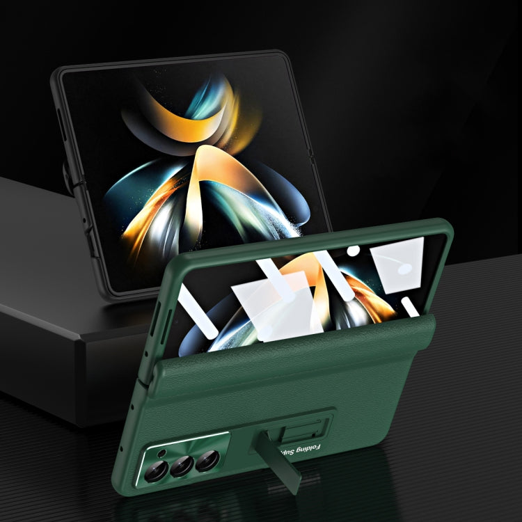 For Samsung Galaxy Z Fold5 5G Shell-membrane Integrated Hinge All-around Leather Folding Phone Case(Black) - Galaxy Z Fold5 Cases by buy2fix | Online Shopping UK | buy2fix