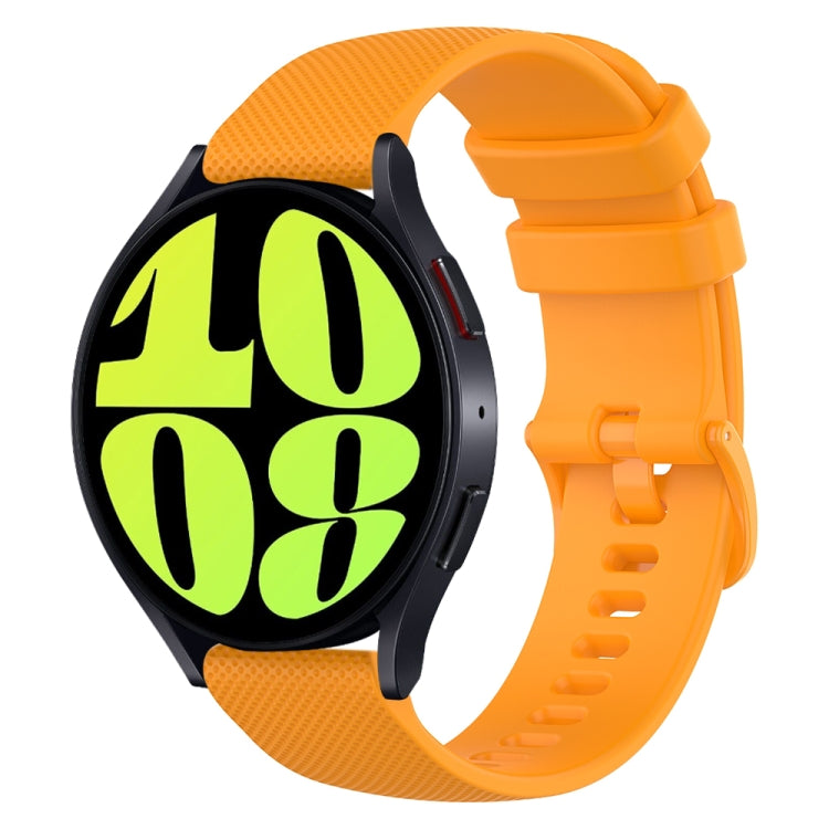 For Samsung Galaxy Watch 6 44mm 20mm Checkered Silicone Watch Band(Yellow) - Watch Bands by buy2fix | Online Shopping UK | buy2fix