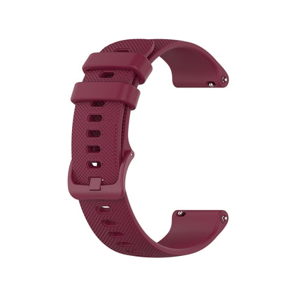 For Samsung Galaxy Watch 6 44mm 20mm Checkered Silicone Watch Band(Wine Red) - Watch Bands by buy2fix | Online Shopping UK | buy2fix