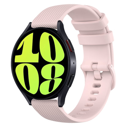 For Samsung Galaxy Watch 6 44mm 20mm Checkered Silicone Watch Band(Pink) - Watch Bands by buy2fix | Online Shopping UK | buy2fix