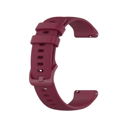 For Samsung Galaxy Watch 6 40mm 20mm Checkered Silicone Watch Band(Wine Red) - Watch Bands by buy2fix | Online Shopping UK | buy2fix