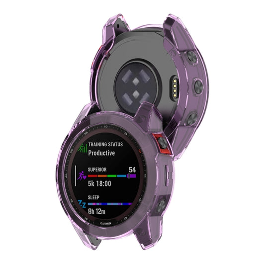 For Garmin Epix Pro 51mm Half-Package TPU Watch Protective Case(Transparent Purple) by buy2fix