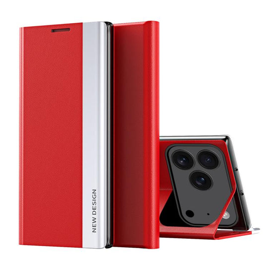 For iPhone 18 Pro Max / 17 Pro Max Side Electroplated Adsorption Leather Phone Case(Red)