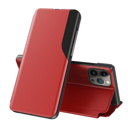 For iPhone 16 Pro Max Side Display Flip Leather Phone Case(Red) by buy2fix