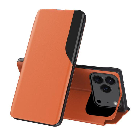 For iPhone 18 Pro Max / 17 Pro Max Side Display Flip Leather Phone Case(Orange)