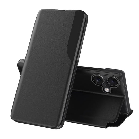 For iPhone 17 Side Display Flip Leather Phone Case(Black)