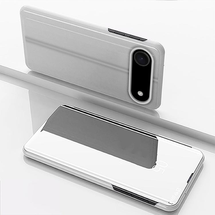 For iPhone Air Plated Mirror Horizontal Flip Leather Phone Case with Holder(Silver) - iPhone Air Cases by buy2fix | Online Shopping UK | buy2fix