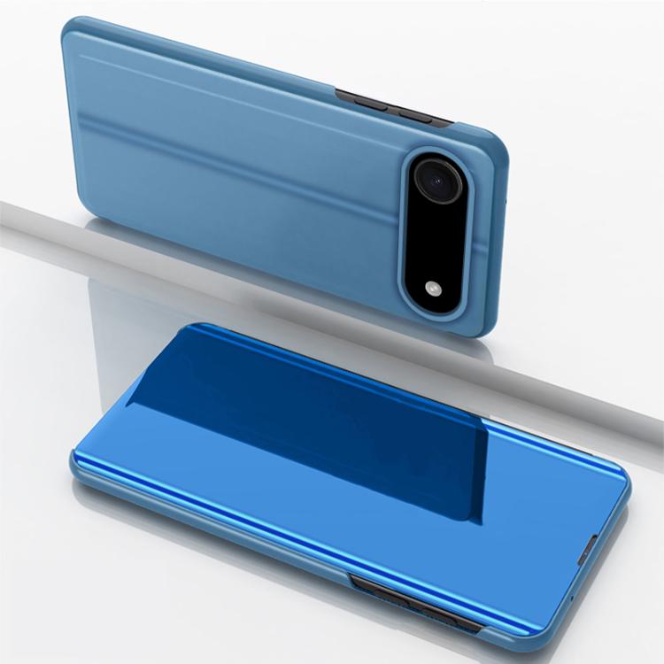 For iPhone Air Plated Mirror Horizontal Flip Leather Phone Case with Holder(Blue) - iPhone Air Cases by buy2fix | Online Shopping UK | buy2fix