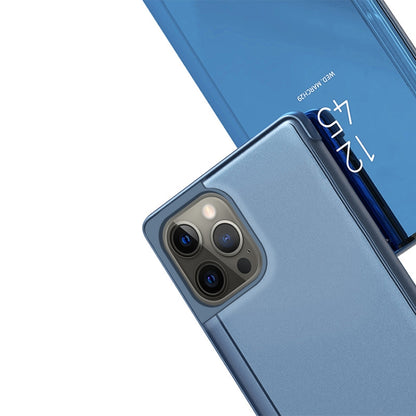 For iPhone Air Plated Mirror Horizontal Flip Leather Phone Case with Holder(Purple Blue) - iPhone Air Cases by buy2fix | Online Shopping UK | buy2fix