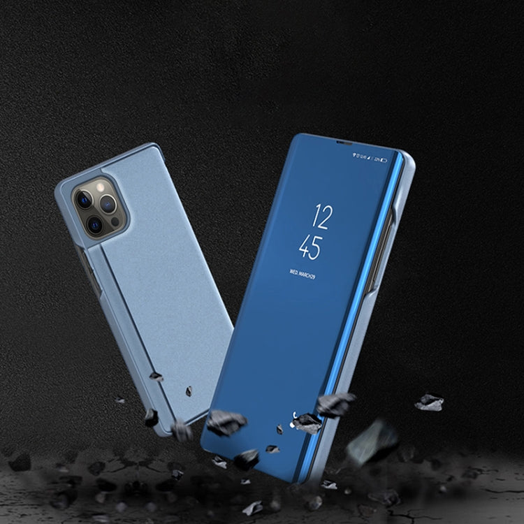 For iPhone Air Plated Mirror Horizontal Flip Leather Phone Case with Holder(Purple Blue) - iPhone Air Cases by buy2fix | Online Shopping UK | buy2fix
