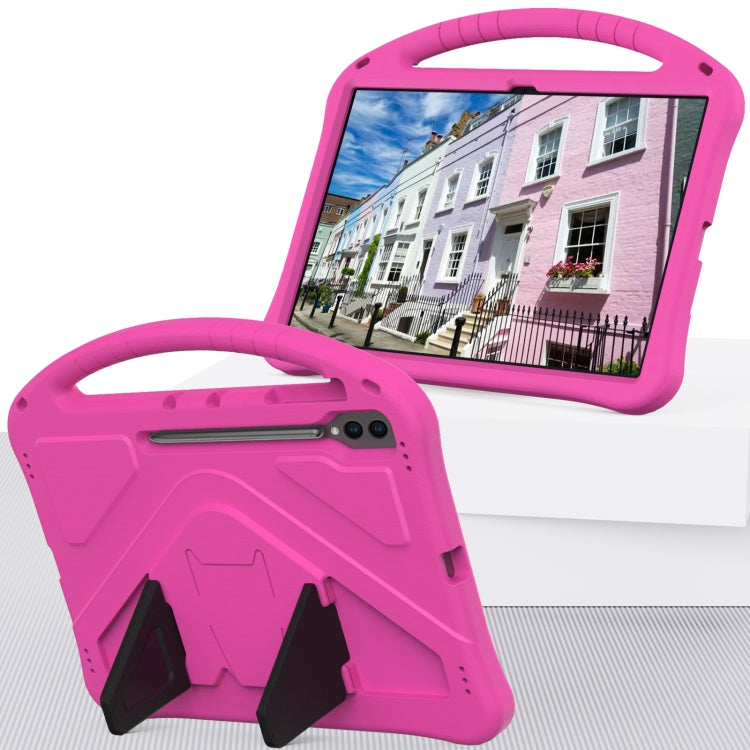 For Samsung Galaxy Tab S8 Ultra EVA Shockproof Tablet Case with Holder(Rose Red) by buy2fix