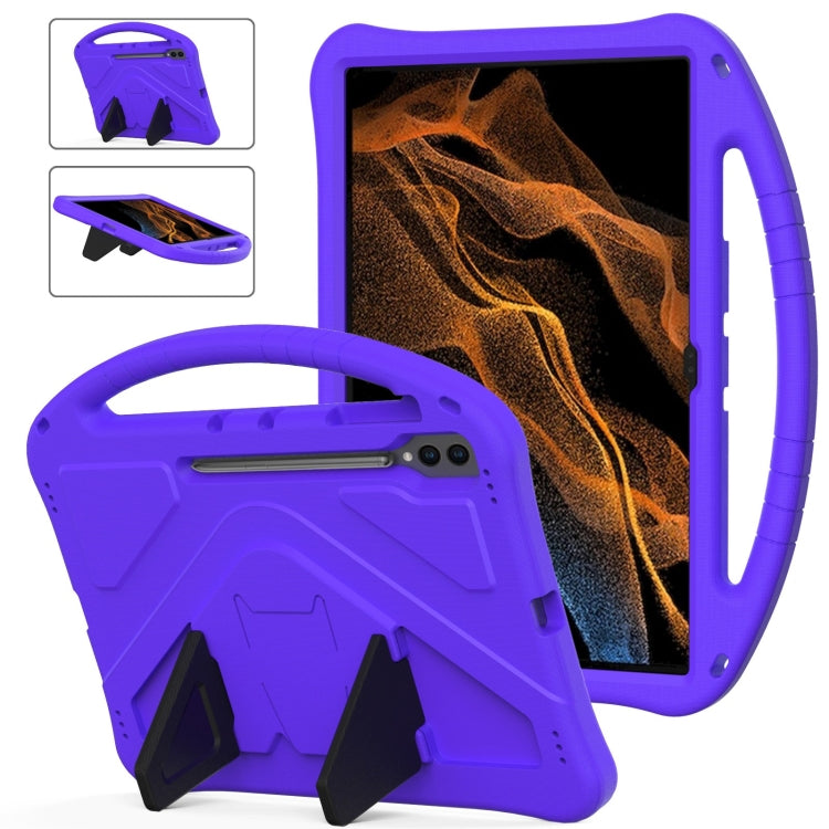For Samsung Galaxy Tab S8 Ultra EVA Shockproof Tablet Case with Holder(Purple) by buy2fix