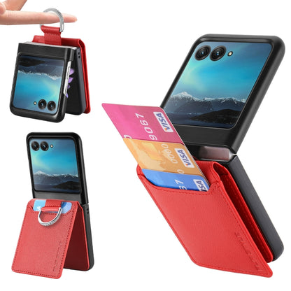 For Motorola Razr 40 Ultra Litchi Texture Leather Ring Wallet Phone Case(Red) by buy2fix