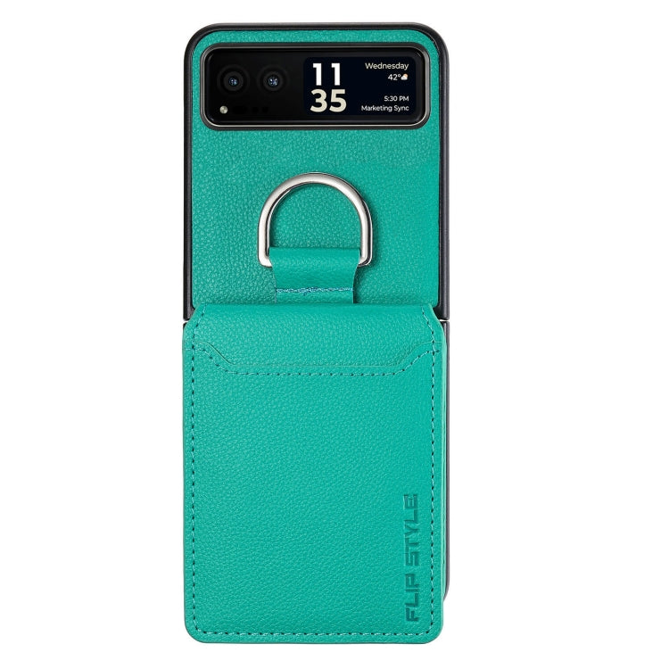 For Motorola Razr 40 Litchi Texture Leather Ring Wallet Phone Case(Green) by buy2fix